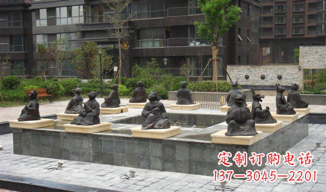 南阳十二生肖小区景观铜雕