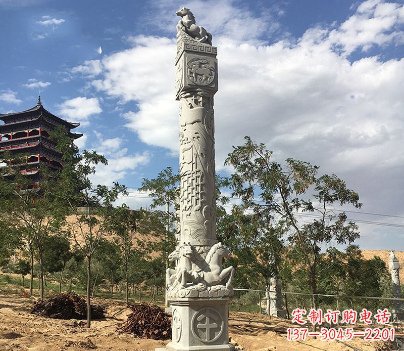 南阳十二生肖午马柱石雕,深刻铭刻你的特殊瞬间