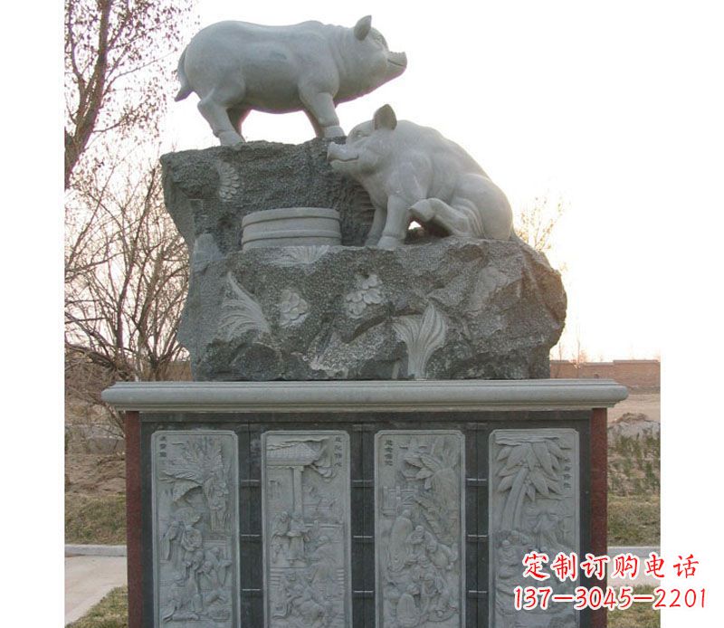 南阳十二生肖猪石雕——质地原生态传承千年文化