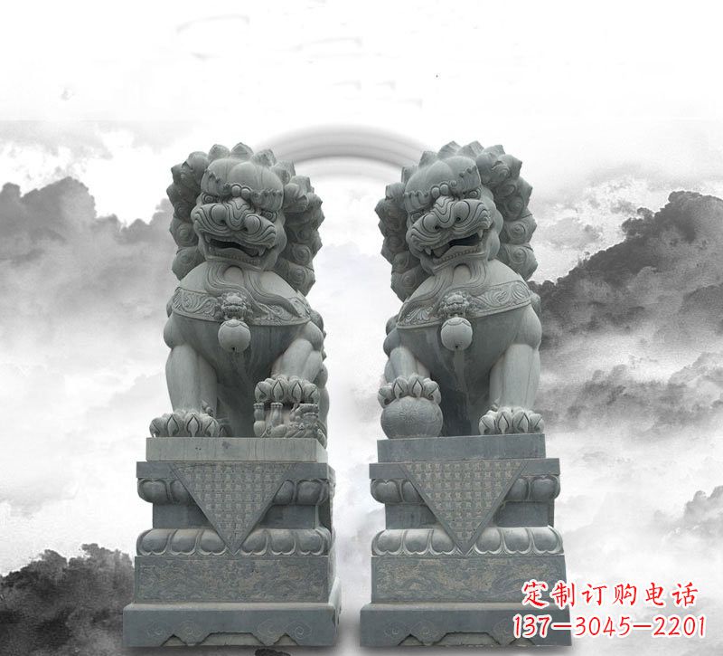 南阳石雕大理石狮子雕塑——定制精品雕塑