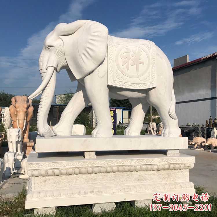 南阳现代工艺石雕大象雕塑