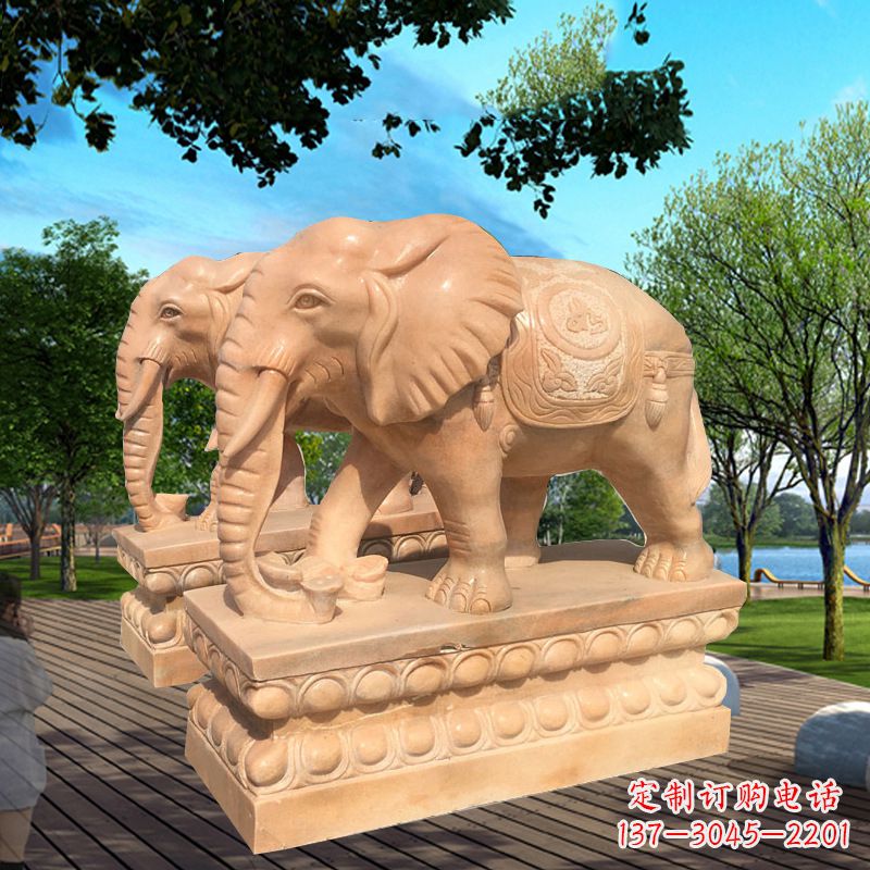 南阳多色大象塑像,艺术雕刻体现彩色生活