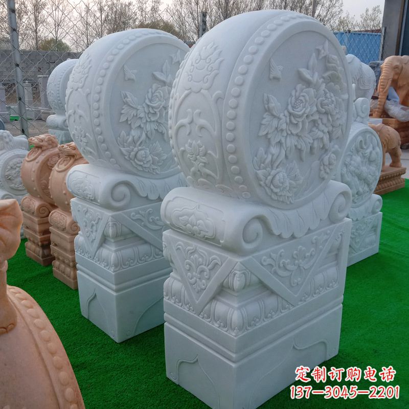 南阳石雕方柱门墩雕塑,精美无穷
