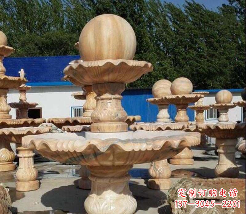 南阳中领雕塑:英伦风格的玉石风水球雕塑