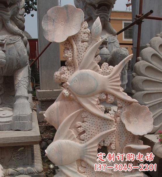 南阳荷花鲤鱼雕塑,精美完美记录永恒美好