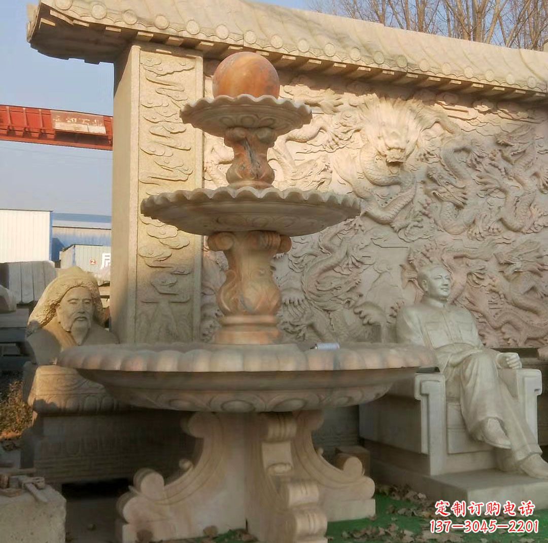 南阳中领雕塑精美石雕喷泉雕塑,是一款独特的雕…