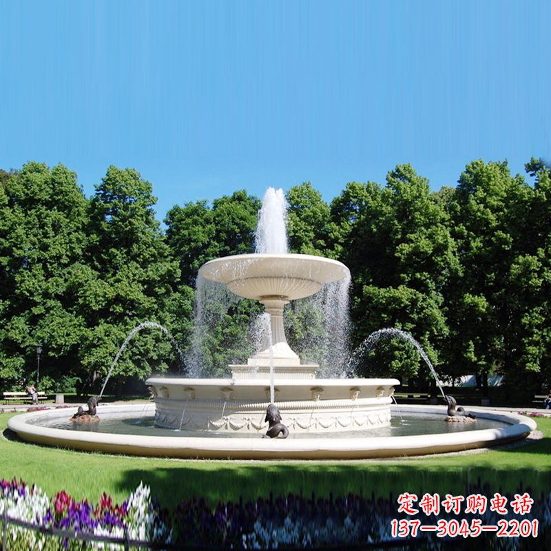 南阳石雕莲花喷泉
