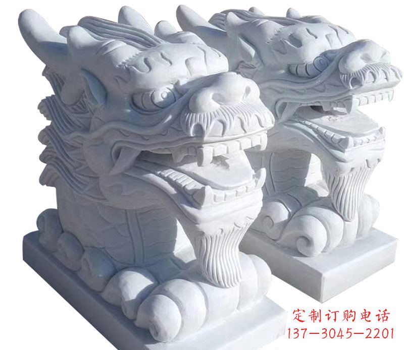 南阳精致石雕龙头雕塑,打造建筑雕塑景观