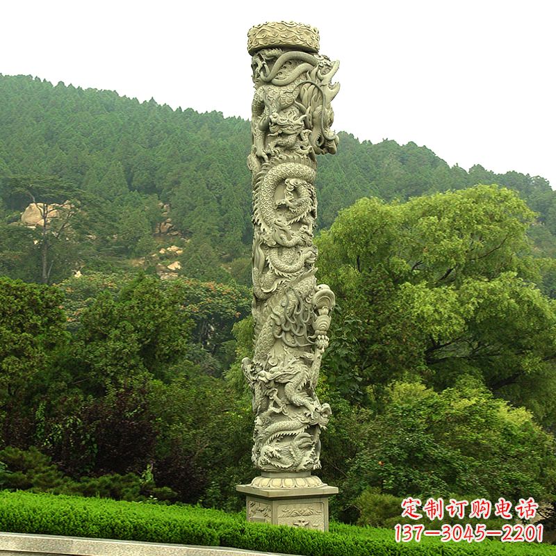 南阳中领雕塑:大气雄伟的石雕龙柱
