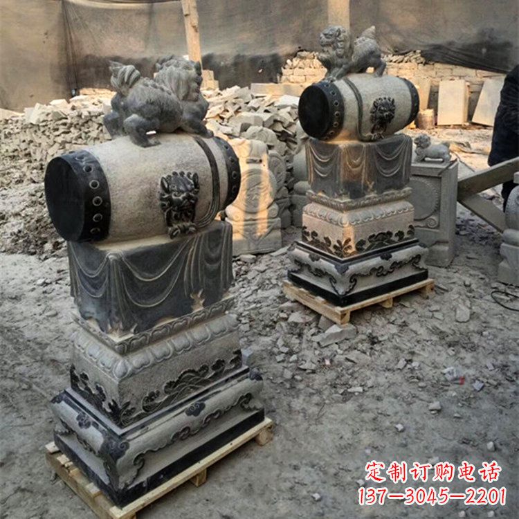 南阳定制大象雕塑石雕门墩,传承中国古典文化
