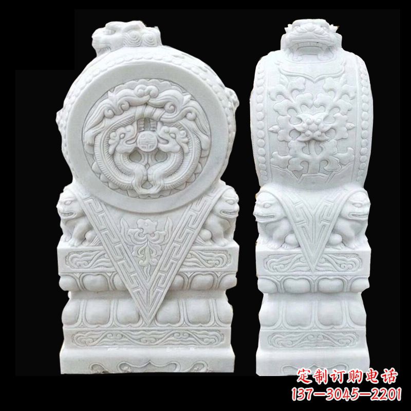 南阳中领雕塑精心打造的石雕门墩雕塑,采用优质…