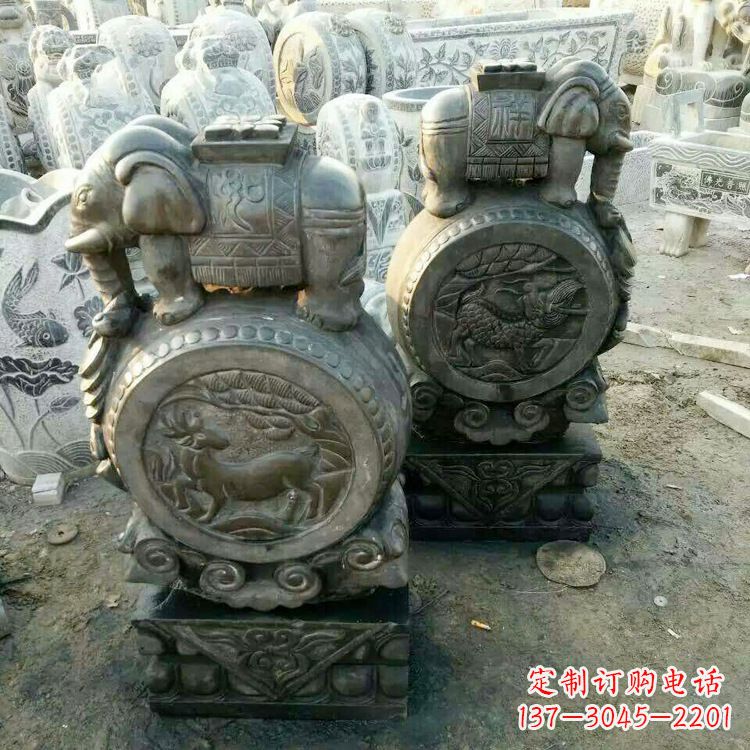南阳高品质石雕门墩石雕雕塑,打造优雅大气的家居空间