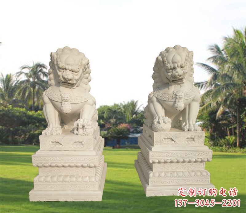南阳狮子雕塑增添华贵气息