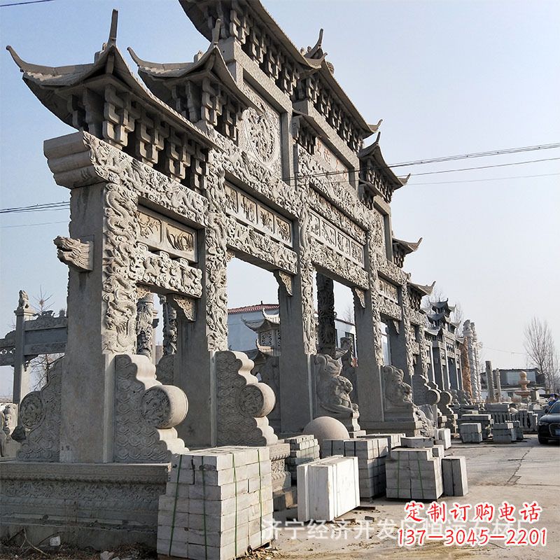 南阳金雕牌坊人物铜雕塑