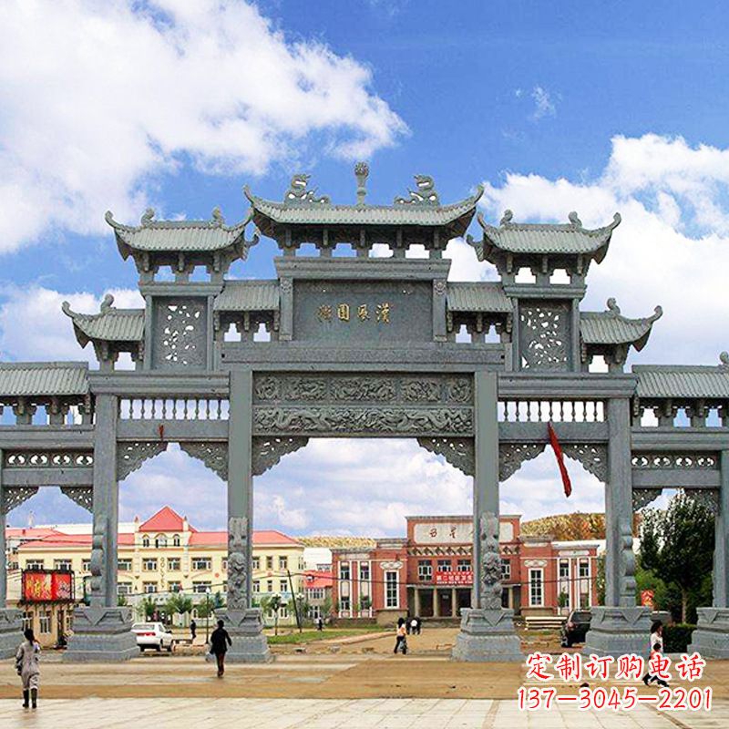 南阳石雕牌坊-专业牌楼雕塑定制