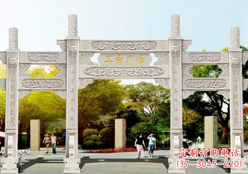 南阳石雕牌坊雕塑,尊贵而独特