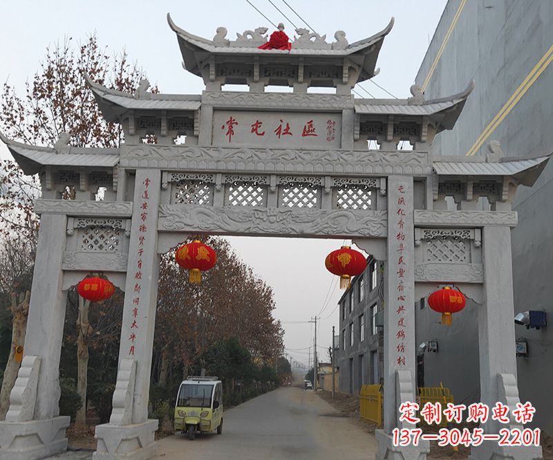 南阳石雕牌坊楼雕塑内容