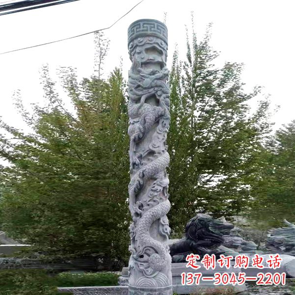 南阳华贵典雅的石雕盘龙柱雕塑