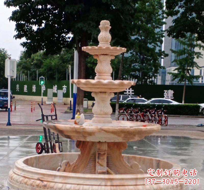 南阳石雕喷泉钵,非凡水景体验