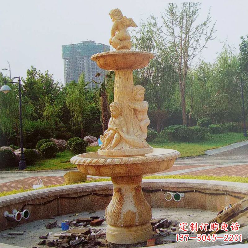 南阳石雕喷泉龙头——美观优雅的水景定制