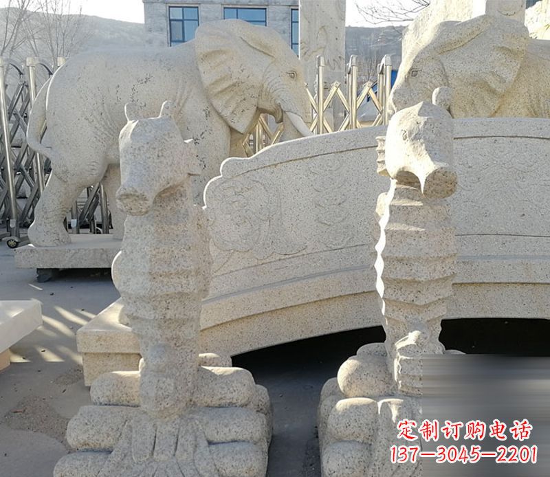 南阳中领雕塑海马石雕静谧可爱