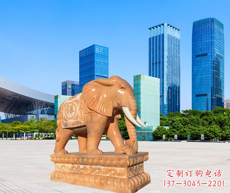 南阳大象雕塑,现代大象喷水雕塑,营造雅致优雅氛围