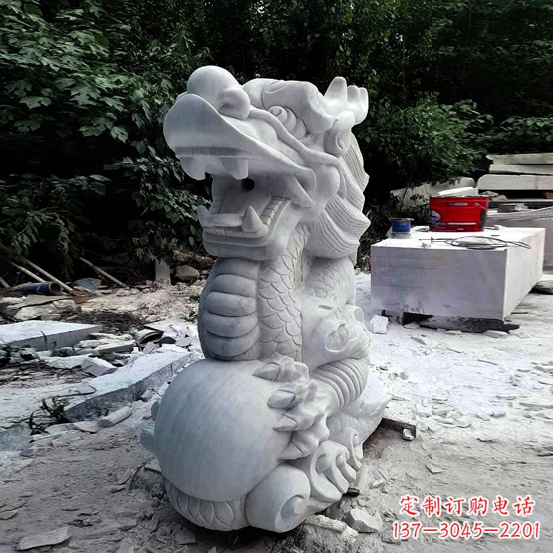 南阳精美石雕龙首喷水雕塑