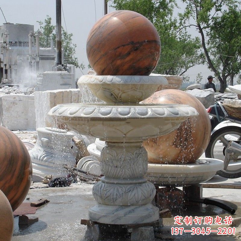 南阳艺术精美的青石风水球雕塑