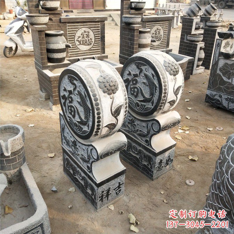南阳石雕青石门墩雕塑