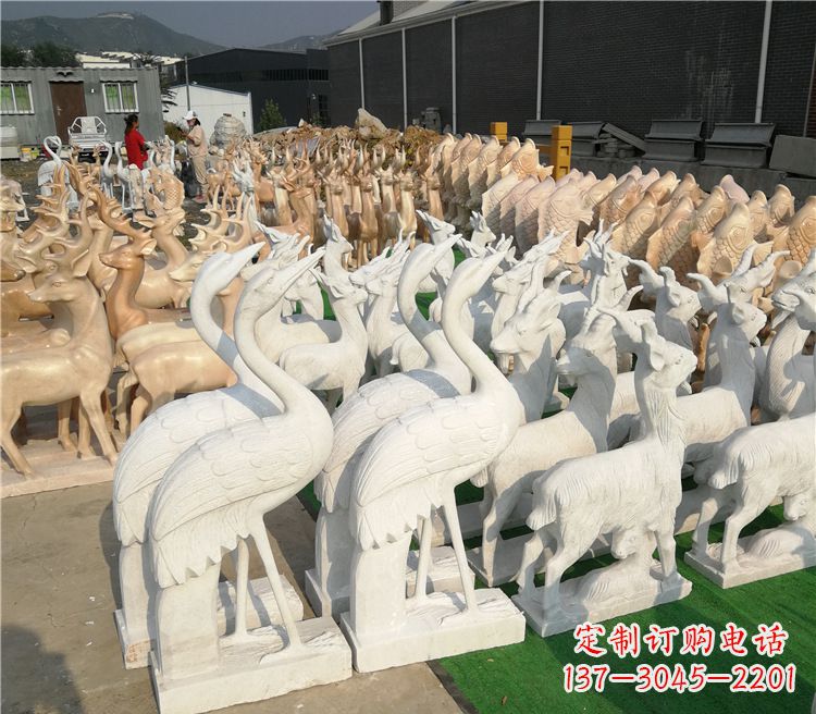 南阳石雕仙鹤雕塑