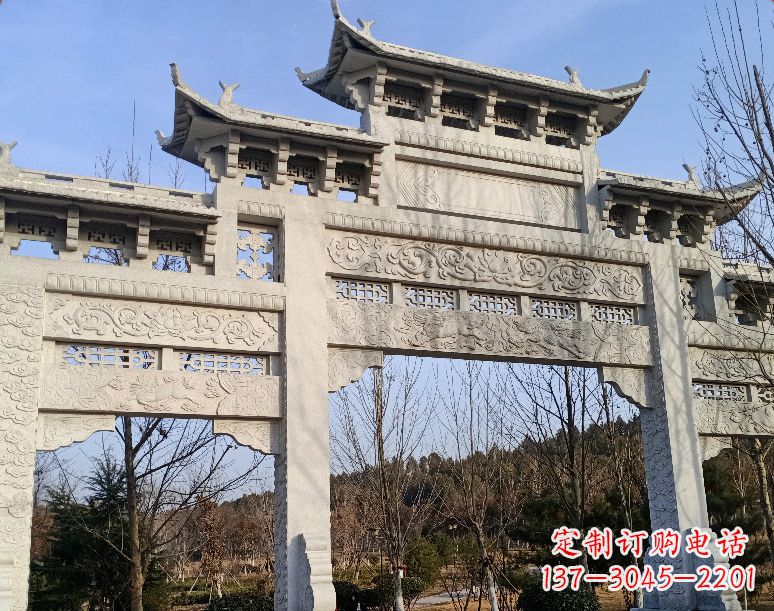 南阳石雕乡村牌坊