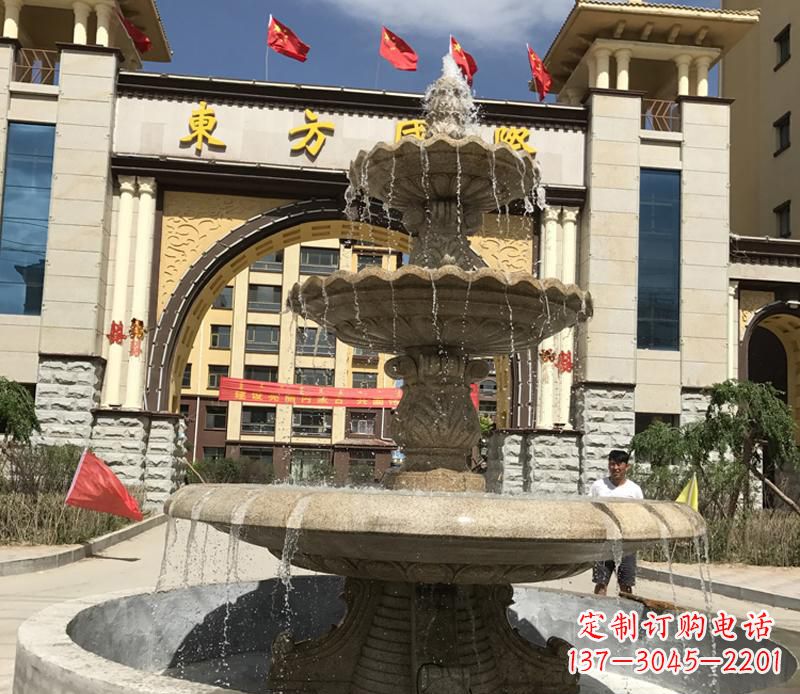 南阳石雕小区大型喷泉雕塑