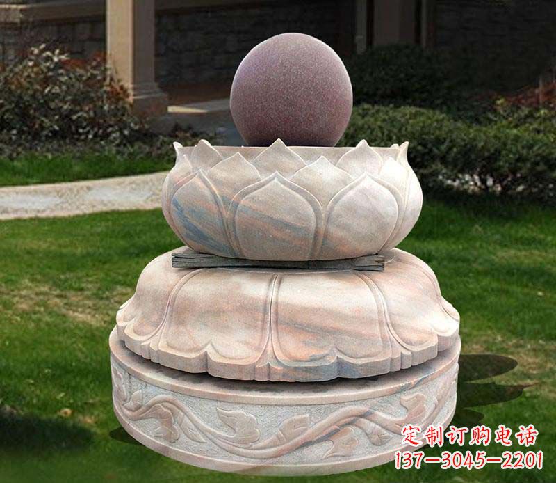 南阳石雕小区风水球雕塑