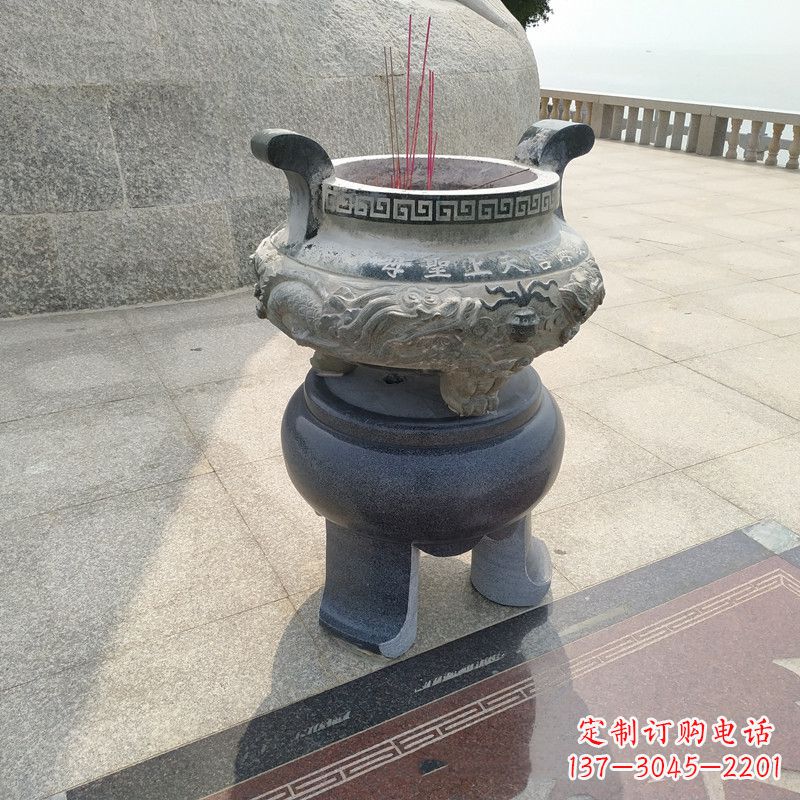 南阳石雕圆香炉