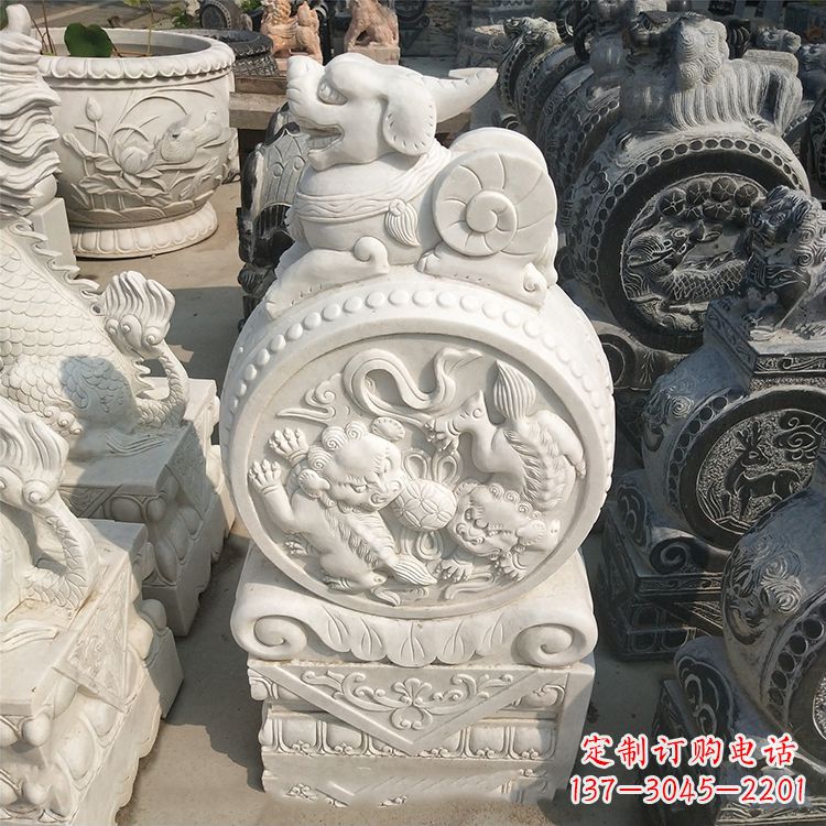 南阳石门墩石雕