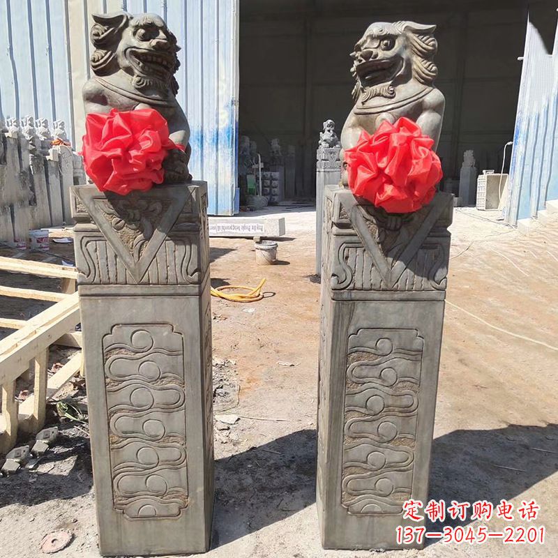 南阳石狮子栓马桩