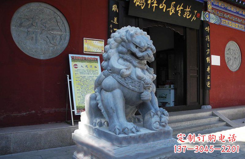 南阳石狮子寺庙门口石雕
