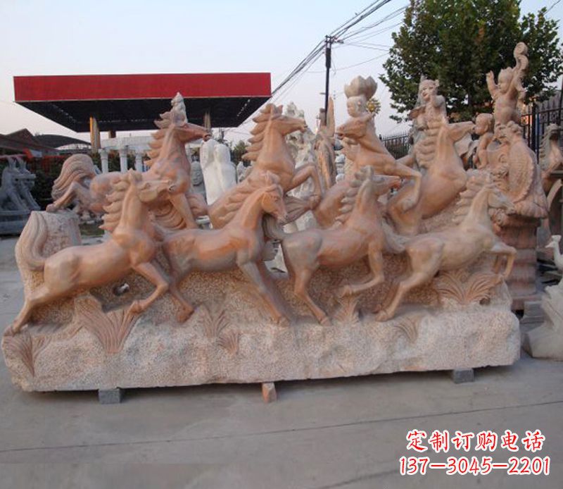 南阳石头奔马雕塑