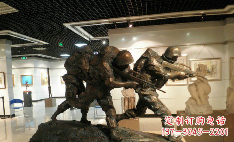 南阳士兵突击战士铜雕