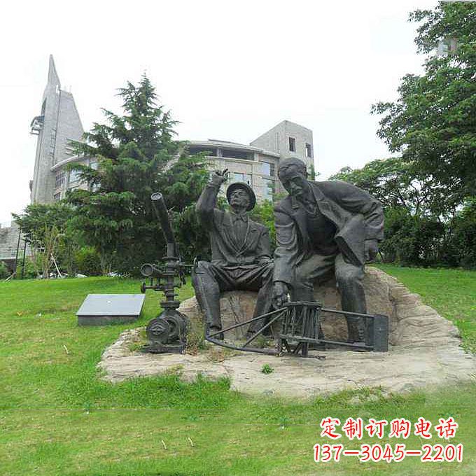 南阳世界名人美国著名发明家莱特兄弟公园名人雕塑