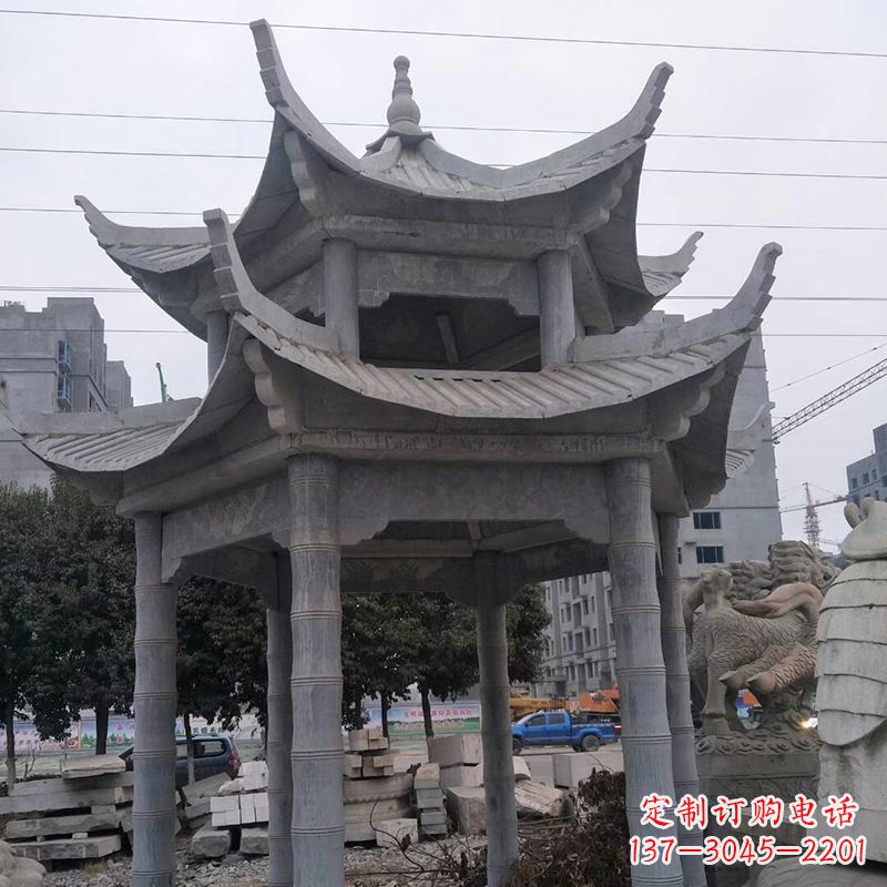 南阳双层八角石雕凉亭