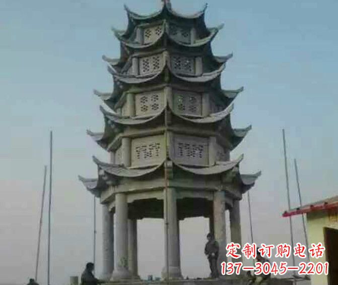 南阳双层大理石凉亭石雕 (2)