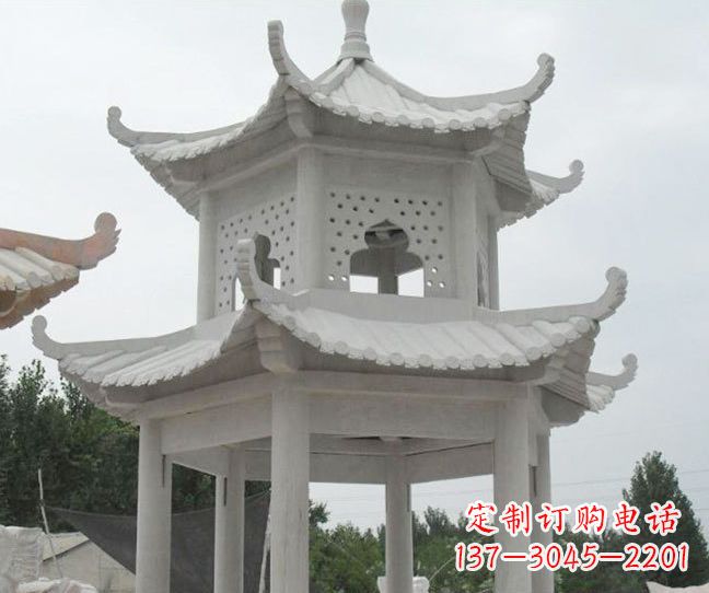 南阳双层大理石凉亭石雕