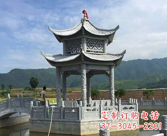 南阳双层仿古凉亭石雕_1