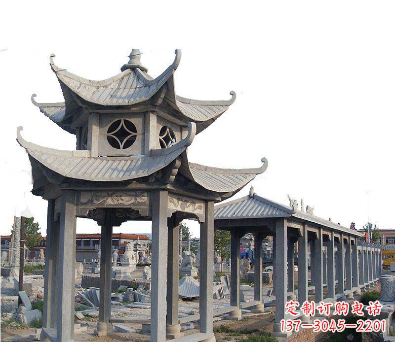 南阳双层仿古凉亭石雕