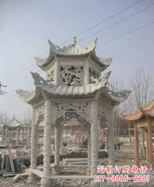南阳双层凉亭石雕