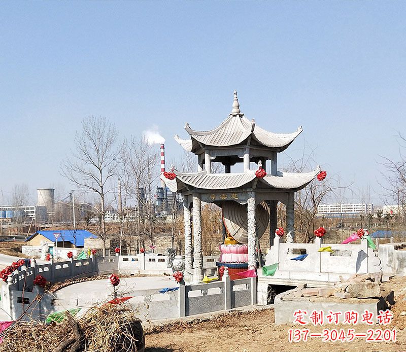 南阳双层石凉亭石雕 (2)