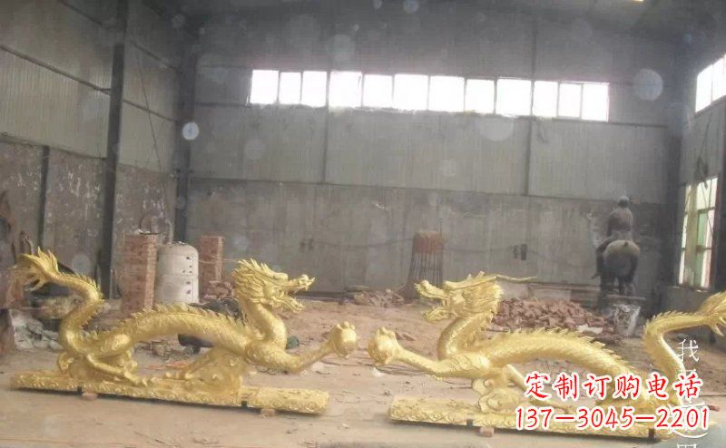 南阳双龙戏珠广场铜雕 (2)