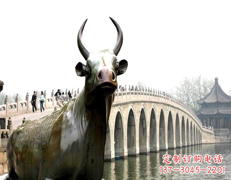 南阳水牛铜雕景观
