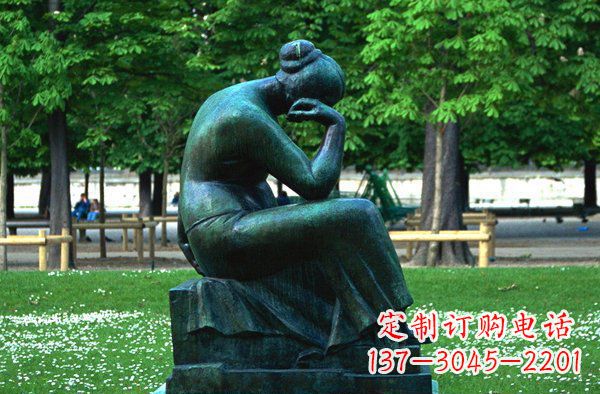 南阳思考的女人青铜人物铜雕